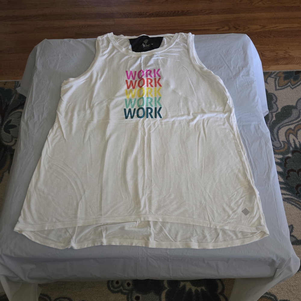 LuLaRoe White Sleeveless  Workout Top. Part of the RISE Collection.